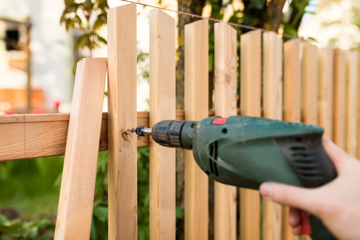 building a wooden fence